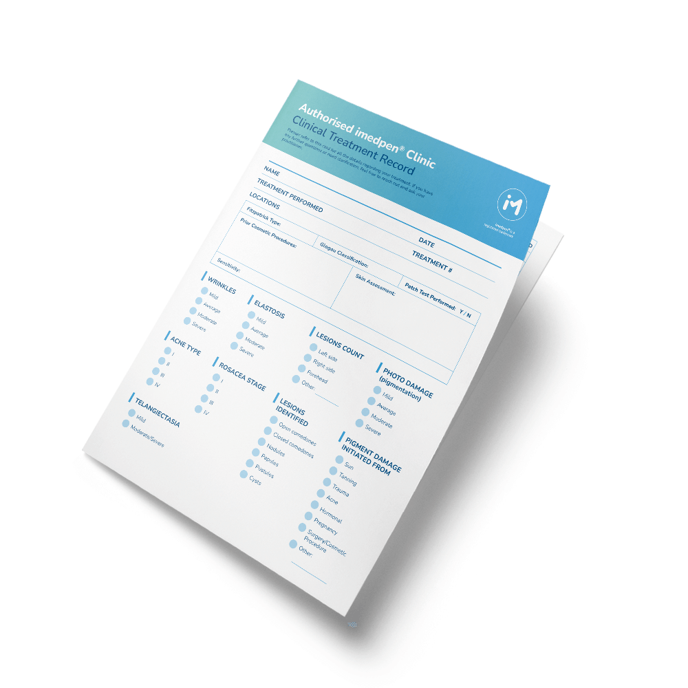 imedpen® x MICRONEEDLING CLINICAL TREATMENT CHART