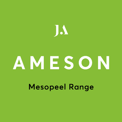 Ameson Mesopeel Range logo on a green background