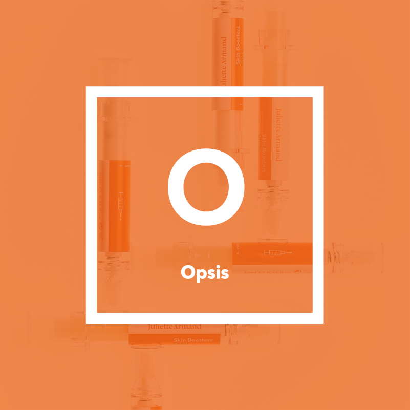 Opsis logo on an orange background