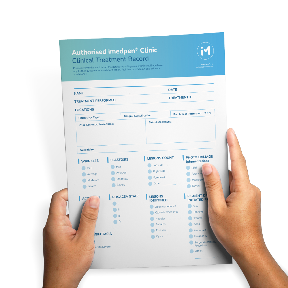 imedpen® Microneedling Clinical Treatment Charts (50 pack)